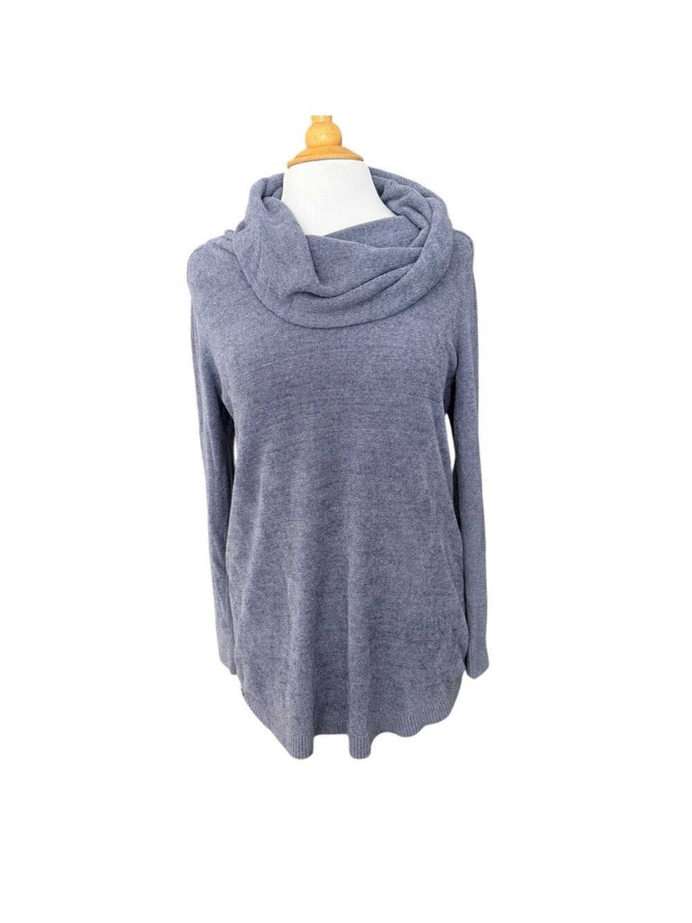 Barefoot Dreams CozyChic Ultra Lite Coastal Cowl Neck Tunic Comfy Top Size Small